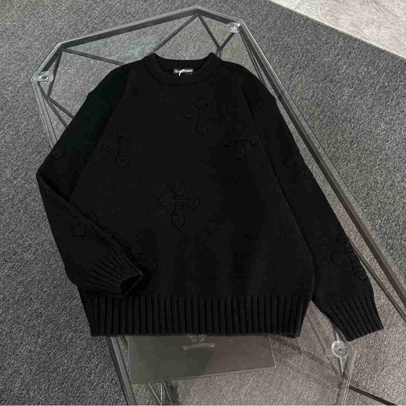 Chrome Hearts Black Crewneck Sweater - Picture 1 of 7